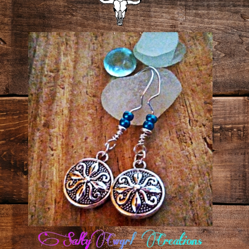 Handmade Silver and seed bead design Earrings
